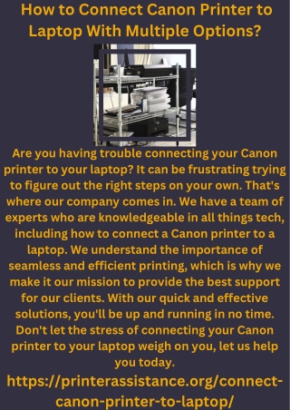 _How to Connect Canon Printer to Laptop With Multiple Options
