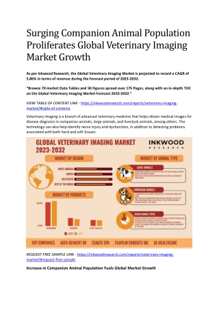Global Veterinary Imaging Market | Global Opportunities