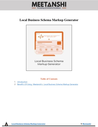 Local Business Schema Generator