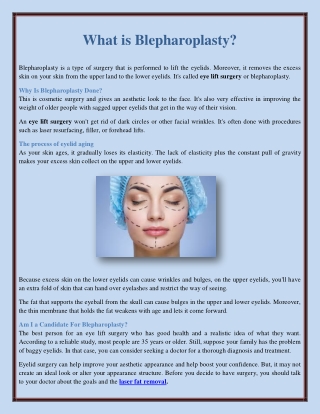 What is Blepharoplasty?