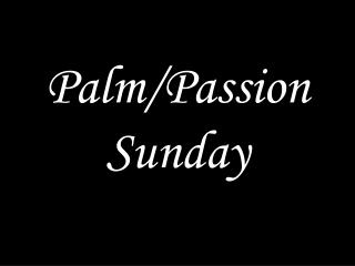 Palm/Passion Sunday