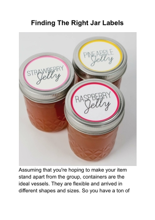Finding The Right Jar Labels