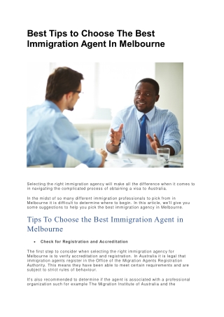 Best Tips to Choose The Best Immigration Agent In Melbourne