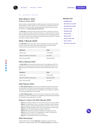 NDA Result 2023 Download pdf