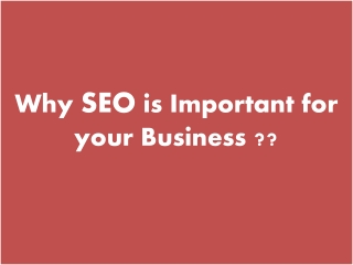 Why SEO is important for your Business