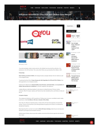 Influencer Activities at QYou USA and Chtrbox have Merged