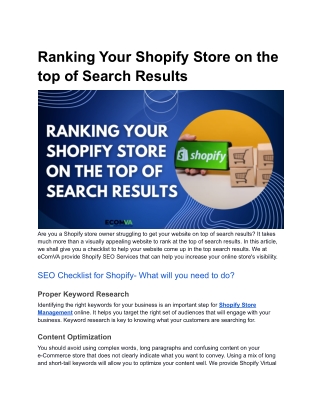 Ranking Your Shopify Store on the top of Search Results