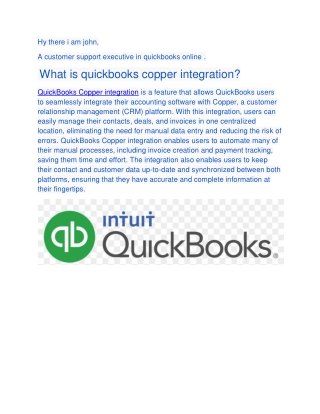 What is quickbooks copper integration?