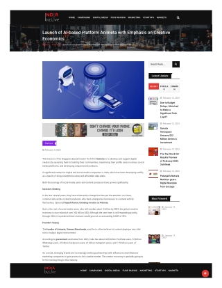 Launch of AI-based Platform Animeta with Emphasis on Creative Economics