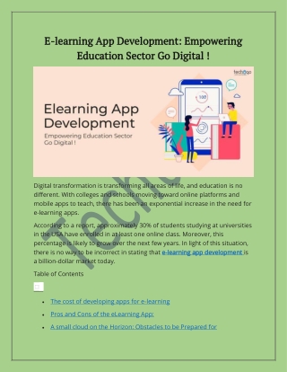 Elearning App Development