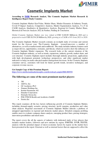 Cosmetic Implants Market