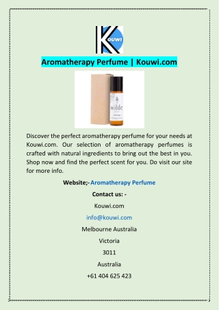 Aromatherapy Perfume | Kouwi.com