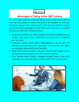 Advantages of Taking online GRE Training