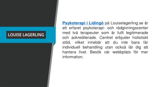 Psykoterapi i Lidingö  Louiselagerling.se