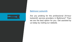 Baltimore Locksmith  Locksmithonduty.com