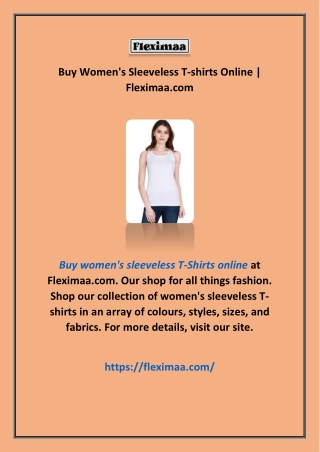 Buy Women's Sleeveless T-shirts Online | Fleximaa.com