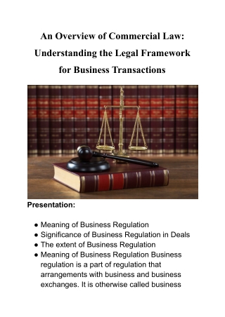 An Overview of Commercial Law_ Understanding the Legal Framework for Business Transactions