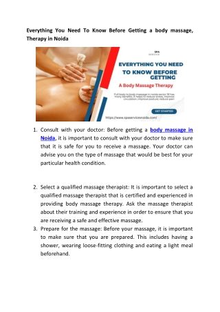 Everything You Need To Know Before Getting A Body Massage Therapy