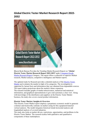 Global Electric Tester Market Research Report 2022-2032