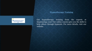 Hypnotherapy Training  Inspiraology.com