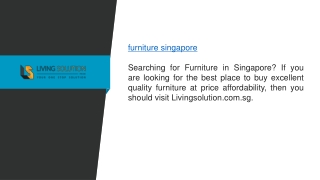 Furniture Singapore  Livingsolution.com.sg