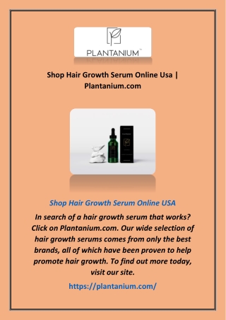Shop Hair Growth Serum Online Usa | Plantanium.com