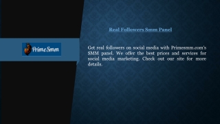 Real Followers Smm Panel | Primesmm.com