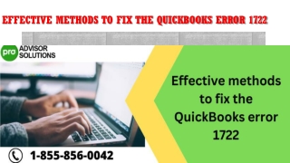 Effective methods to fix the QuickBooks error 1722