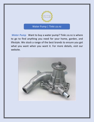 Water Pump | Tinkr.co.nz