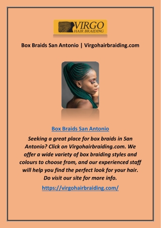 Box Braids San Antonio | Virgohairbraiding.com