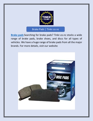 Brake Pads | Tinkr.co.nz