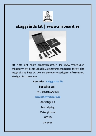 skäggvårds kit  www.mrbeard.se