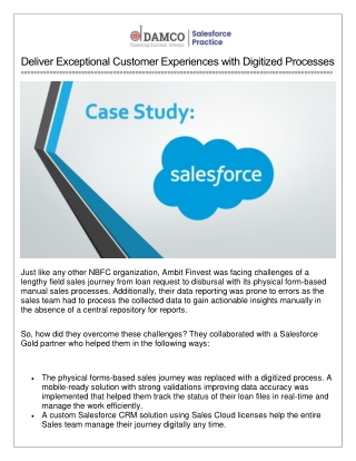 Deliver Exceptional Customer Experiences With Digitized Processes