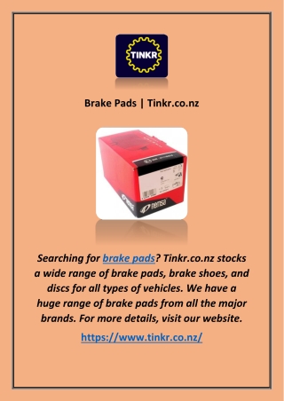 Brake Pads | Tinkr.co.nz