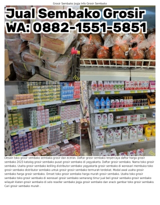 Ö882~1551~5851 (WA) Omset Grosir Sembako Aplikasi Grosir Sembako