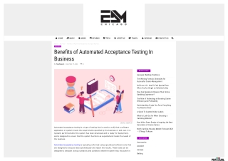 Benefits of Automated Acceptance Testing In Business