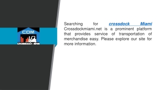 Crossdock Miami  Crossdockmiami.net