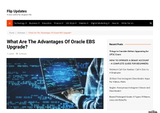 What Are The Advantages Of Oracle EBS Upgrade