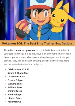 Pokemon TCG: The Best Elite Trainer Box Designs