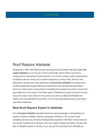 Roof Repairs Adelaide