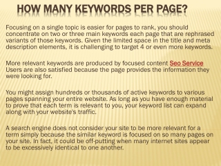 How Many Keywords Per Page