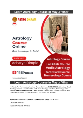 Learn Astrology Course in Mayur Vihar  91-9873530830