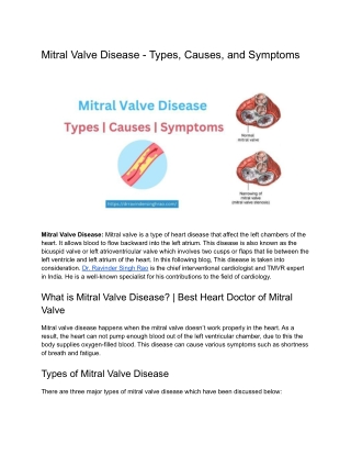 Mitral Valve Disease - Types, Causes, and Symptoms