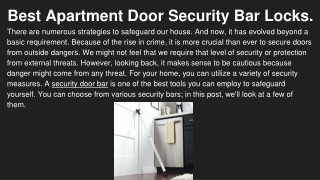 Best Apartment Door Security Bar Locks.