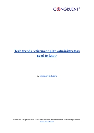 Tech trends retirement plan administrators need to know