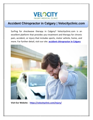 Accident Chiropractor in Calgary | Velocityclinic.com