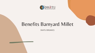 Benefits Barnyard Millet