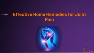 Effective Home Remedies for Joint Pain