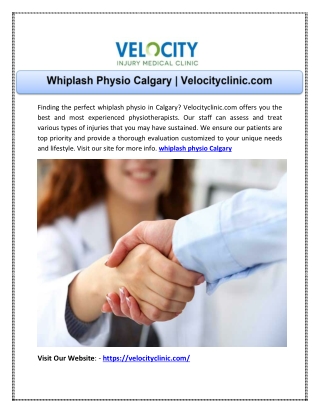 Whiplash Physio Calgary | Velocityclinic.com