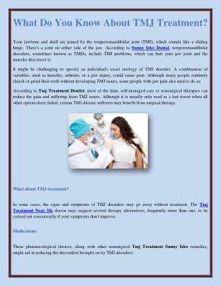 What Do You Know About TMJ Treatment?